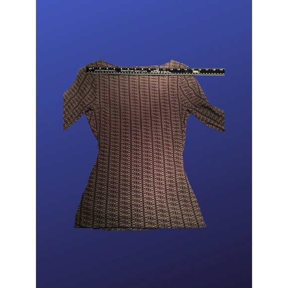 KENNETH COLE REACTION Surplice Wrap Top, BROWN MULTICOLOR, Women’s Size XS, EUC - Picture 7 of 8